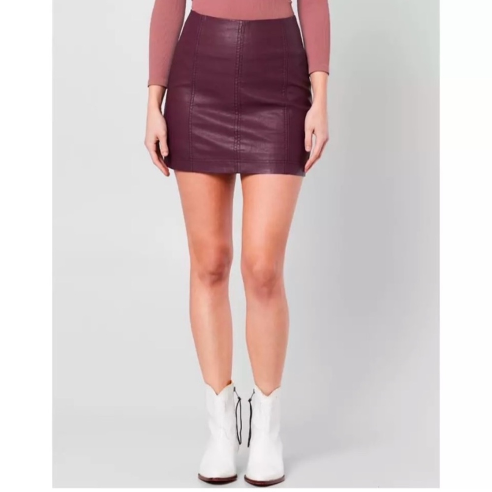 Free People Modern Femme Vegan Leather Mini Skirt
